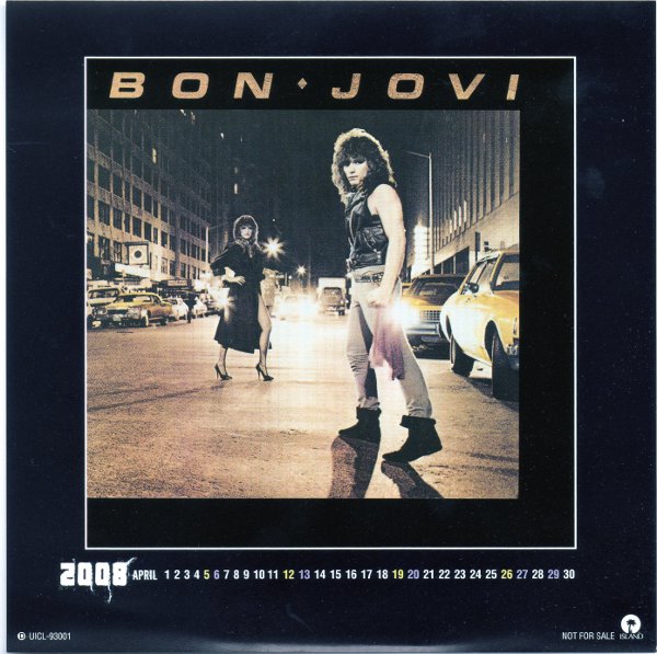 April 2008 calendar sheet, Bon Jovi - Bon Jovi